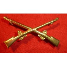 SCARCE ORIG U.S. Indian War Era Model 1875 Infantry Cross Rifles Kepi Insignia